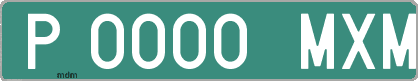 Ejemplo matrícula provisional verde de España matrícula MXM