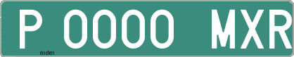 Ejemplo matrícula provisional verde de España matrícula MXR