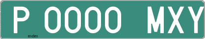 Ejemplo matrícula provisional verde de España matrícula MXY