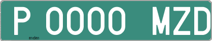 Ejemplo matrícula provisional verde de España matrícula MZD