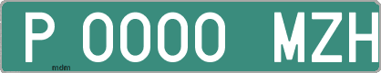 Ejemplo matrícula provisional verde de España matrícula MZH