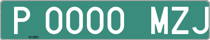 Ejemplo matrícula provisional verde de España matrícula MZJ