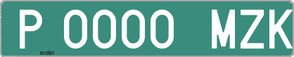 Ejemplo matrícula provisional verde de España matrícula MZK