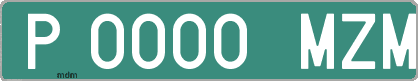 Ejemplo matrícula provisional verde de España matrícula MZM