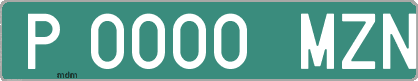 Ejemplo matrícula provisional verde de España matrícula MZN