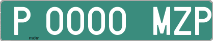 Ejemplo matrícula provisional verde de España matrícula MZP