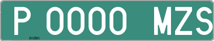 Ejemplo matrícula provisional verde de España matrícula MZS
