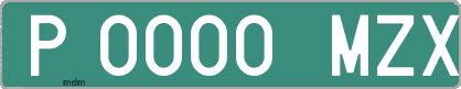 Ejemplo matrícula provisional verde de España matrícula MZX