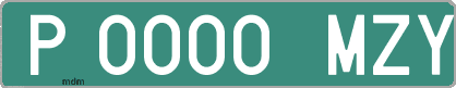Ejemplo matrícula provisional verde de España matrícula MZY