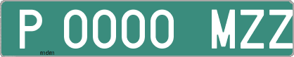 Ejemplo matrícula provisional verde de España matrícula MZZ