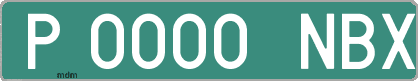 Ejemplo matrícula provisional verde de España matrícula NBX