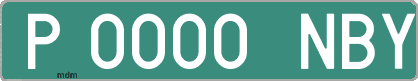 Ejemplo matrícula provisional verde de España matrícula NBY