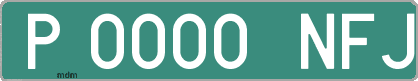 Ejemplo matrícula provisional verde de España matrícula NFJ