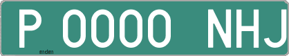 Ejemplo matrícula provisional verde de España matrícula NHJ