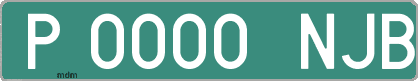 Ejemplo matrícula provisional verde de España matrícula NJB