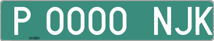 Ejemplo matrícula provisional verde de España matrícula NJK