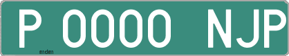 Ejemplo matrícula provisional verde de España matrícula NJP