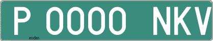 Ejemplo matrícula provisional verde de España matrícula NKV