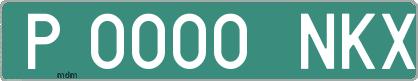 Ejemplo matrícula provisional verde de España matrícula NKX