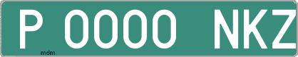 Ejemplo matrícula provisional verde de España matrícula NKZ
