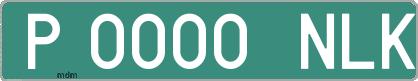 Ejemplo matrícula provisional verde de España matrícula NLK