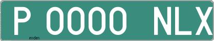 Ejemplo matrícula provisional verde de España matrícula NLX