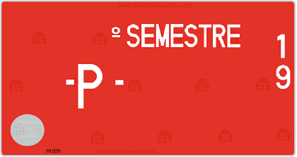 Generador matrícula de PRUEBA roja