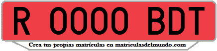 Ejemplo matrícula de remolque de España serie BDT