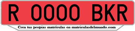 Ejemplo matrícula de remolque de España serie BKR