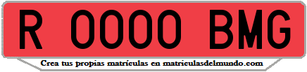 Ejemplo matrícula de remolque de España serie BMG