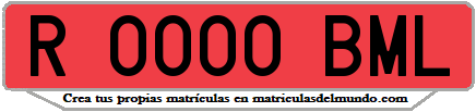 Ejemplo matrícula de remolque de España serie BML