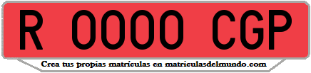 Ejemplo matrícula de remolque de España serie CGP