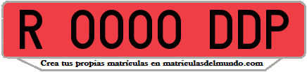Ejemplo matrícula de remolque de España serie DDP