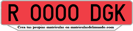 Ejemplo matrícula de remolque de España serie DGK