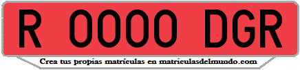 Ejemplo matrícula de remolque de España serie DGR