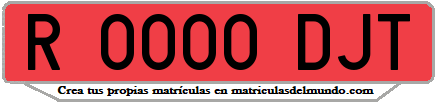 Ejemplo matrícula de remolque de España serie DJT