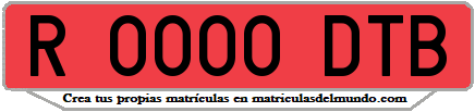 Ejemplo matrícula de remolque de España serie DTB