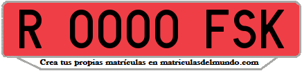 Ejemplo matrícula de remolque de España serie FSK
