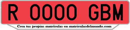 Ejemplo matrícula de remolque de España serie GBM