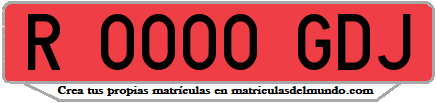 Ejemplo matrícula de remolque de España serie GDJ