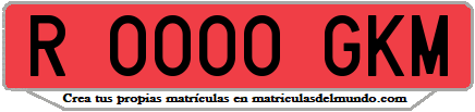 Ejemplo matrícula de remolque de España serie GKM