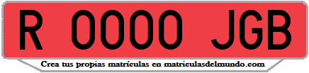 Ejemplo matrícula de remolque de España serie JGB