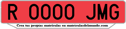 Ejemplo matrícula de remolque de España serie JMG