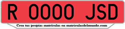 Ejemplo matrícula de remolque de España serie JSD