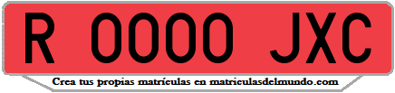Ejemplo matrícula de remolque de España serie JXC