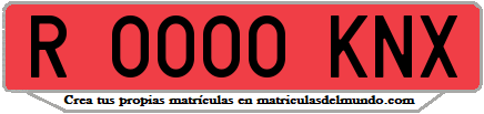 Ejemplo matrícula de remolque de España serie KNX