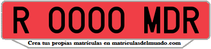 Ejemplo matrícula de remolque de España serie MDR