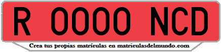Ejemplo matrícula de remolque de España serie NCD