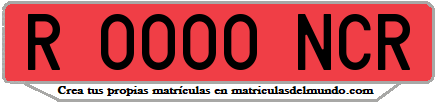Ejemplo matrícula de remolque de España serie NCR