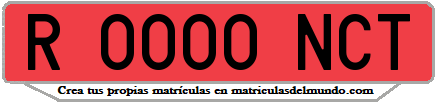 Ejemplo matrícula de remolque de España serie NCT
